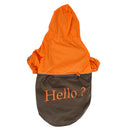 Lightweight PU Leather 3 Buttons Easy Pull Over Style Dog Puppy Raincoat Poncho Pet Supplies Orange + Dark Coffee XXXL