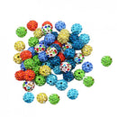 50 Pieces Mixed Color Round Clay Crystal Ball Spacer Beads for Jewelry Making Beading Crafts 10mm