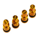 4x Aluminum Bolt-in Car Tubeless Wheel Tire Valve Stem With Dust Cap Golden