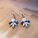 Chic Fashion Faux Crystal Bohemian Boho Statement Earrings Flower Petal Drop
