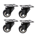 4 x Heavy Duty 40mm PVC Swivel Castor Wheels Trolley Furniture Caster Black