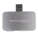 USB3.0 Micro USB Combo USB HUB SD/TF Card Reader With OTG For Laptop Silver