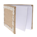 Vintage Wedding Burlap Hessian Lace Flower Pearl Guest Book