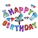 HAPPY BIRTHDAY Letters Baby Foot Foil Balloons Boy Baby Shower Party Decoration