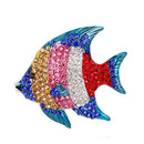 Colorful Rhinestone Animal Fish Wedding Brooches Collar Lapel Pin Jewelry