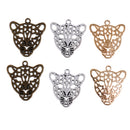 6pcs Mixed Color Beautiful Leopard head Jewelry Charms Pendant 28 x 26mm
