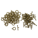 50pcs Multifunction OT Toggle Clasp for Necklace Bracelets Bags Clothes Handmade Purse DIY Supply Bronze Color