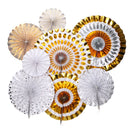 8pcs/Set Glitter Paper Pinwheel Folding Hanging Fan Backdrop Party Decoration