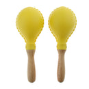 2 Pieces Wooden Handle Maraca Rattles Shaker Sand Hammer Toy for Kids Students -Music Instrument Learning