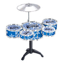 Mini Jazz Band Drum Kits Percussion Instruments Set Children Educational Musical Toy - 5 Drums Blue Small