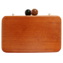 New Vintage Wooden Clutch Evening Bag Lady Girls Wedding Party Bags Mini Handbag