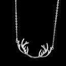 Innovative Deer Horn Antler Sterling Silver Collar Necklace Chain Animal Jewelry