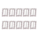 10Pieces Rectangle Rhinestone Ribbon Buckles Sliders Silver 10mm