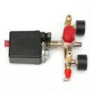 Adjustable Air Compressor Pressure Control Switch With Control Valve Gauges Dual Gauge Switching