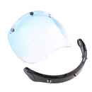 Motorcycle 3-Snap Helmet Visor Shield Flip Up Down for Harley - Blue Lens