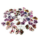 50 Pieces 2 Holes Wooden Buttons Wood Heart Shapes Floral & Birds Embellishment for Sewing Crafting Scrapbooking Cardmaking 20x25mm