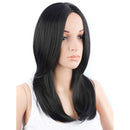 Women Black Layered Wig Synthetic Full Wigs Long Straight Cosplay Daily Costume Wig+Free Wig Cap