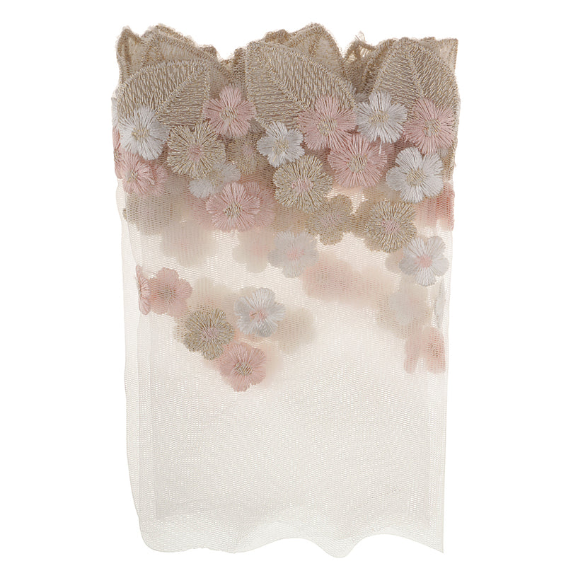 1 Yard Embroidered Flower Lace Trims Mesh Applique for Clothing Sewing Craft