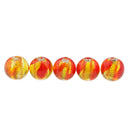 Pack of 5PCS Two-Tone Color Silver Foil Round Glass Loose Beads For Jewelry Necklace Bracelet DIY Making 12mm Yellow