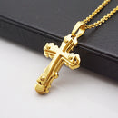 Stainless Steel Link Chain Necklace Bible Scripture Cross Pendant for Women