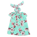 Lovely Summer Outfit Lotus Leaf Collar Dress & Hair Band for 18inch American Girl Our Generation Journey Doll Complete Look Green