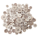 100 Pieces Assorted Natural Round Wooden Buttons for Sewing and Crafts