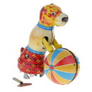 Classic Wind-up Toys Cute Dog Push Ball Clockwork Tin Toy for Adult Novelty