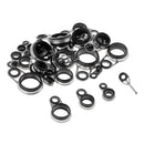 33pcs Fishing Rod Pole Guides Tip Eye Ring for Building Diameter 1.2-14mm
