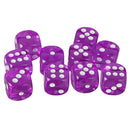 Pack of 10 Acrylic Six Sided D6 Dice for D&D TRPG Party Board Game Toys Purple