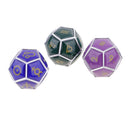Durable 3 Pieces Zinc Alloy Constellation Sign Multi-sided Dice D12 Set Chrome Color 0.62inch