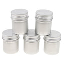 50g/1.8 oz. Aluminum Powder, Tea, Wax, Cream Container Bottle with Screw Thread Lid - Pack of 5