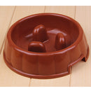 Pet Dog Puppy Supplies Eating Habits Improve Interactive Slow Feeder Anti-gulping Bowl Non Slip Food Maze - Coffee