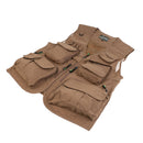 Mens Outdoor Sportswear Multi-Pocket Anti-Wrinkle Breathable Zip Closure Fishing Hunting Vest Photography Jacket Khaki 3XL