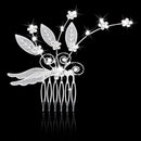 Women Girls Ladies Fashionable Flower Crystal Rhinestone Hair Comb Hair Accessory Wedding Party Supplies