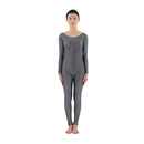 Men Women Fashionable Long Sleeves Stretchy Spandex Bodysuit Catsuit Gymnastic Dance Costume Adult Unitard Grey M