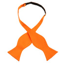 Men Polyester Smooth Adjustable Self Bow Tie Necktie Wedding Party Supplies Orange
