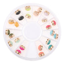 24pcs/Set 3D Nail Art Tips Rhinestones Glitters Tips Decoration Manicure Wheel