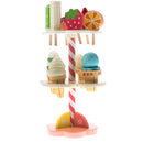 Baby Early Learning Wooden 3-Layer Strawberry Ice Cream Stand Kids Food Role Play Activity Game Xmas Gift
