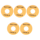 Pack of 5 Beige Guitar Plastic Switch Washer Cover with Black Letters for Les Paul/Epiphone Guitar Accessory