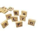 100 Mixed Wooden Puzzle Tiles Letters Craft Alphabet Board Game Spelling Toy