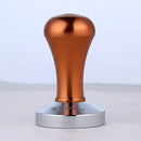 Stainless Steel Flat Base Aluminum Coffee Tamper Coffee Bean Handle Press Tool Coffee Maker Accessory Brown