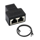 RJ45 Network Splitter Adapter - 1 RJ45 Female to 2 RJ45 Female Network Splitter Adapter, LAN Connector, Suitable for Super Category 5 Ethernet , Category 6 Ethernet