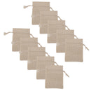 10 x Linen Jute Sack Jewelry Pouch Drawstring Gift Bags Favor Wedding Khaki