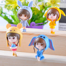 4pcs/set Miniature Q Girl Garden Micro Landscape Bonsai Dollhouse Decor