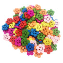 100pcs Cartoon Smile Plum 2 Holes Wooden Buttons for Sewing Accessories 20mm