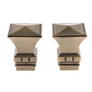 2Pcs Aluminum Alloy Window Curtain Pole End Drape Rod Finals Head for Rods with Dia. 28mm Square Tower