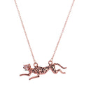 3D Leopard Chain Necklace Enamel Spot Leopard Animal Pendant Hippy Necklace