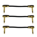 3 Pieces 1/4inch Plug Guitar Amp Effects Pedal Patch Cable Power Supply Cable Wire 6inch Length