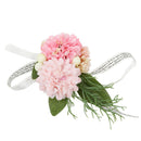 Beautiful Wedding Bride Bridesmaids Hand Wrist Carnation Flower Ribbon Pink
