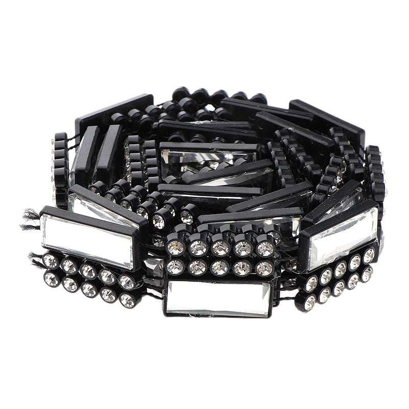 1 Yard Geometric Rhinestone Chain Crystal Trim Ribbon DIY Wedding Dress Decor